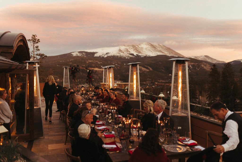 non-traditional wedding ideas, mountain top dinner with family
