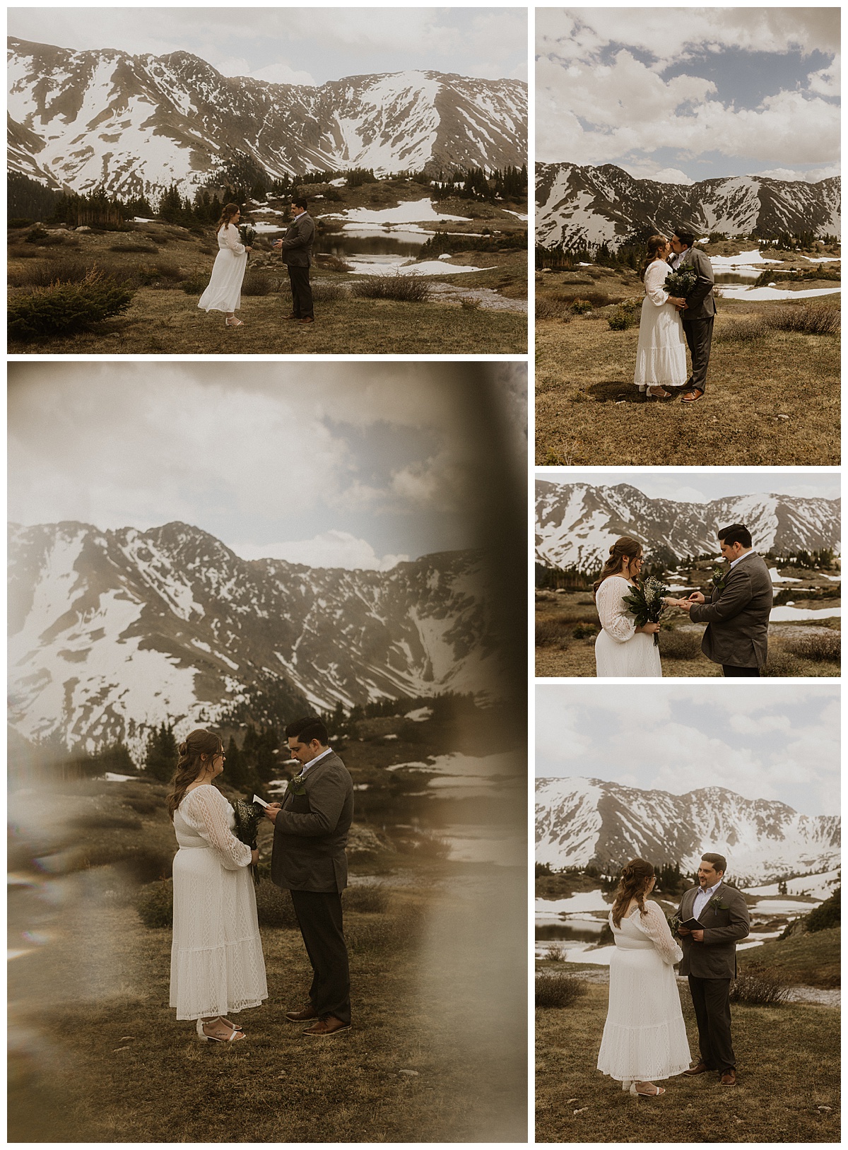 A couple shares vows in the mountains for their Breckenridge elopement.