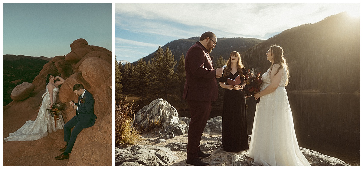 These two couples chose alternative flower options for their eco-friendly elopement.