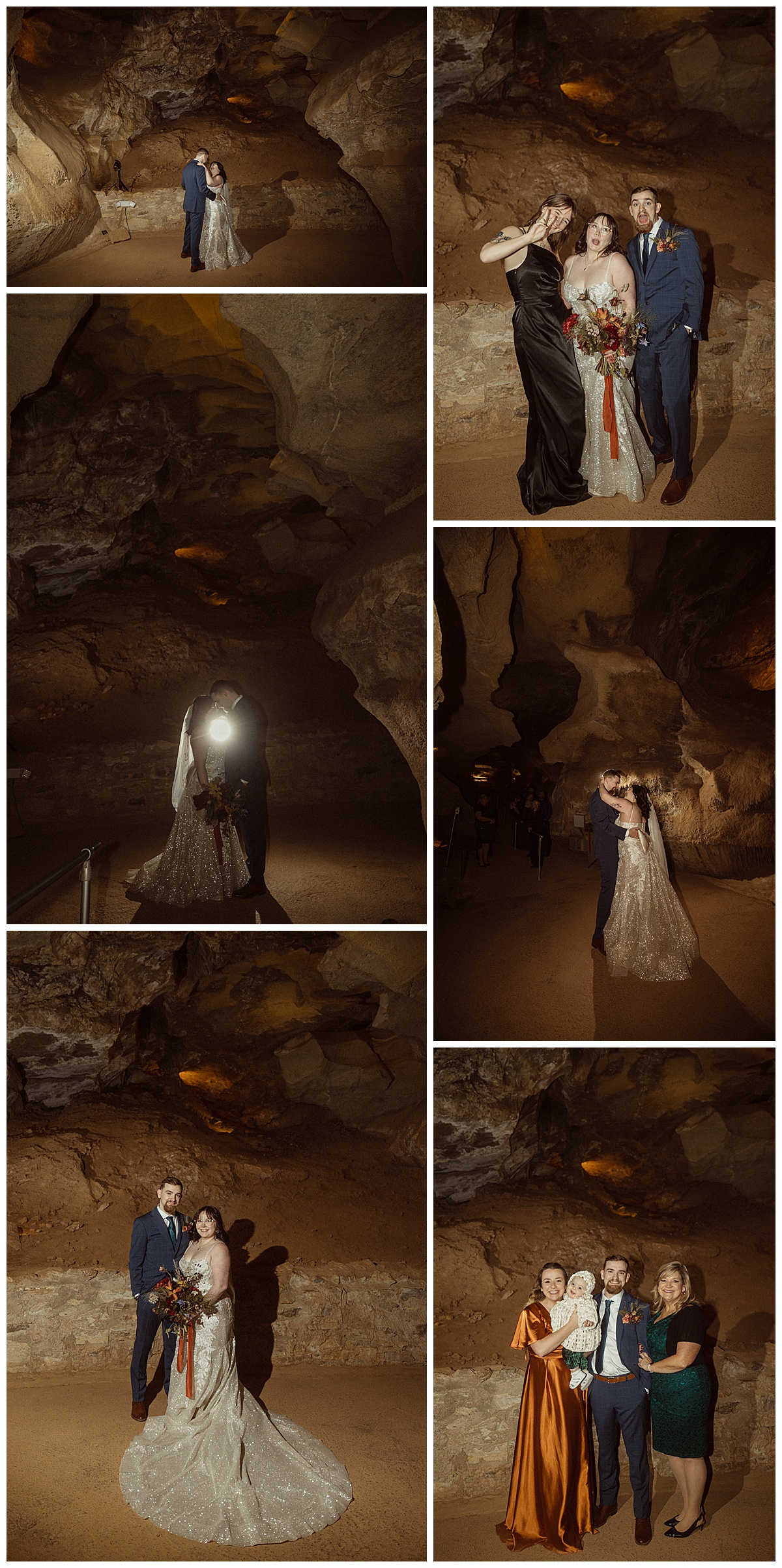 The couple shared a first dance as part of their cave elopement.