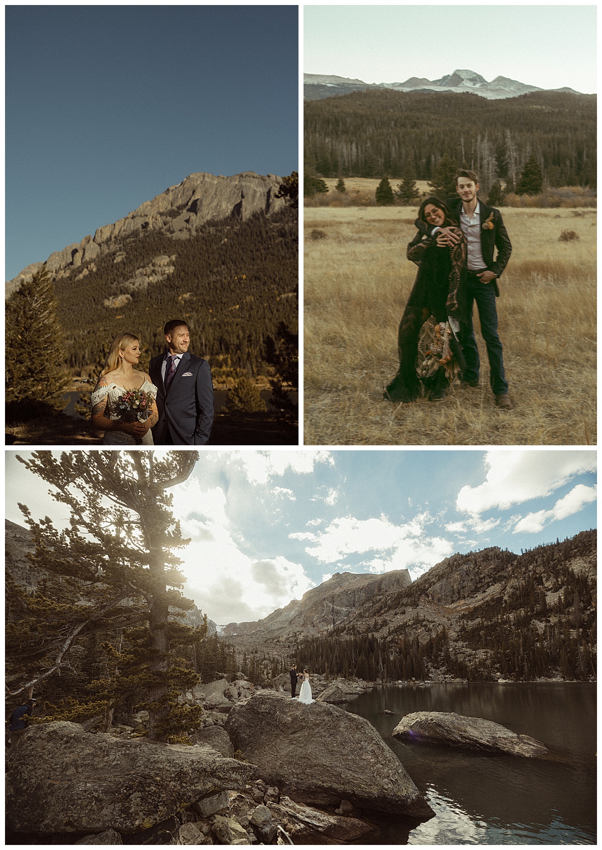 Couples eloping at Rocky Mountain National Park have mountains as their backdrop.
