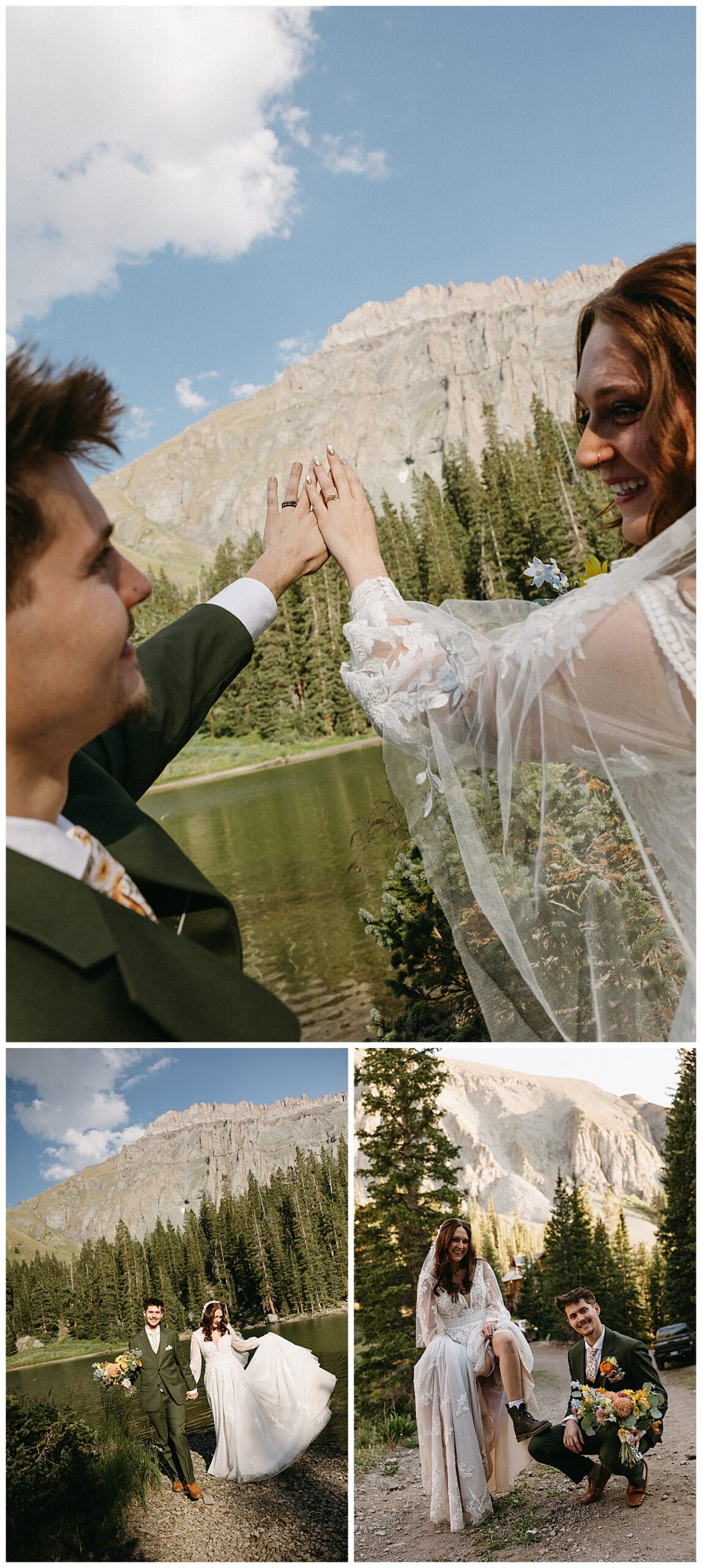 Couple eloping in the San Juan Mountains near Telluride, Colorado