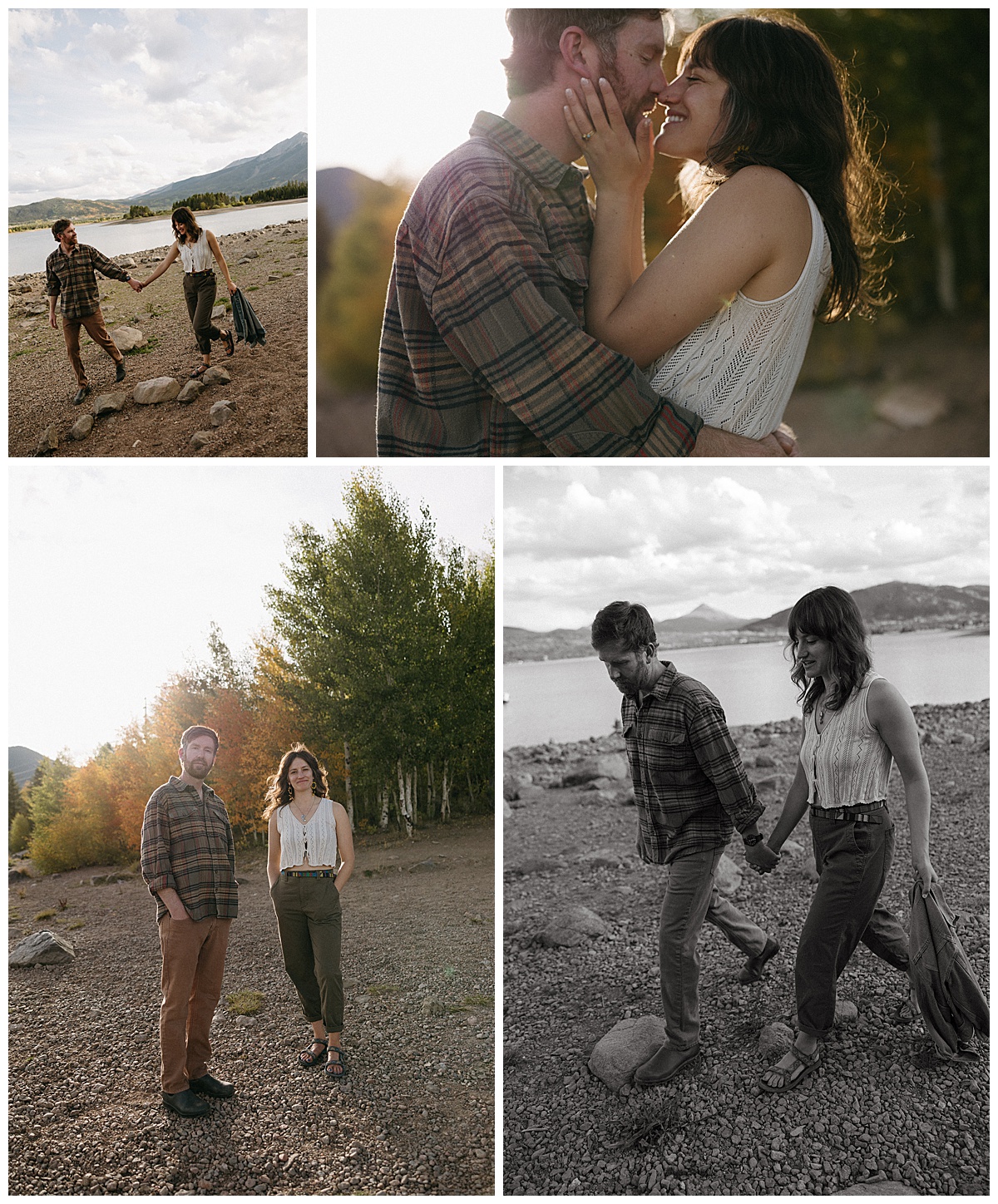 A romantic engagement photoshoot capturing a couple shortly after getting engaged.