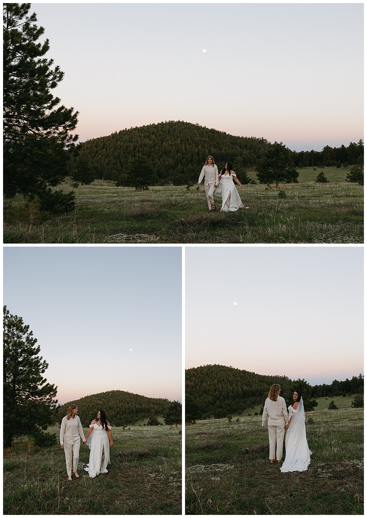 This couple took photos at dusk during their intimate elopement experience in Colorado.