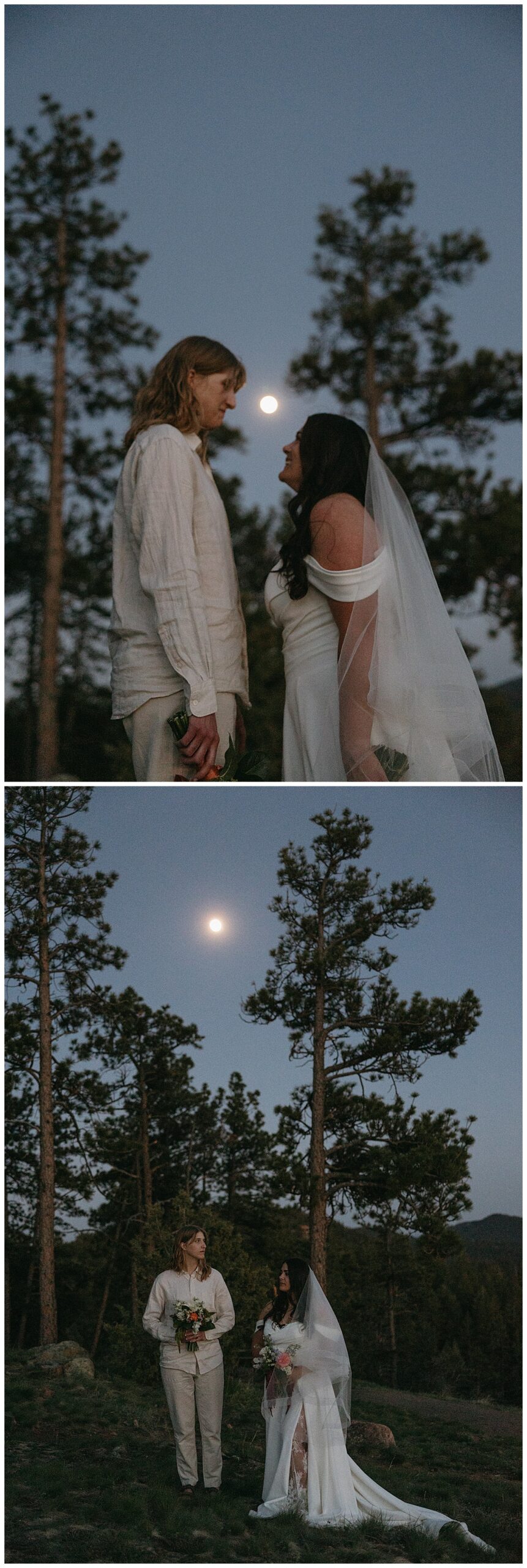 This intimate elopement experience in Colorado only lasted three hours, but went from sunset to dusk.
