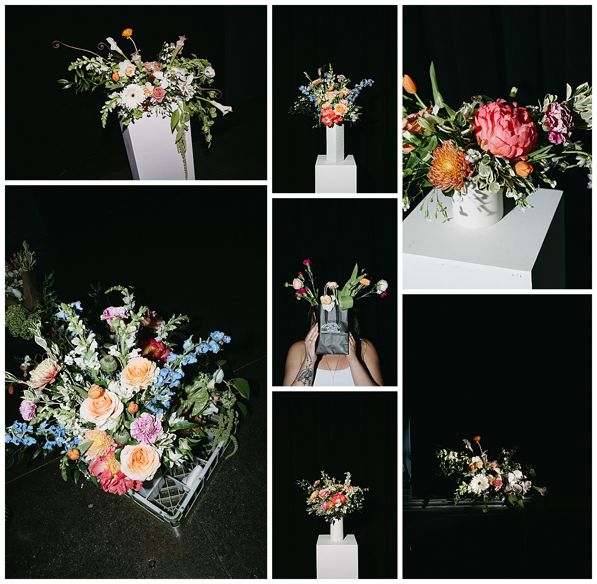 These wedding florist branding photos showcase the florist's work.