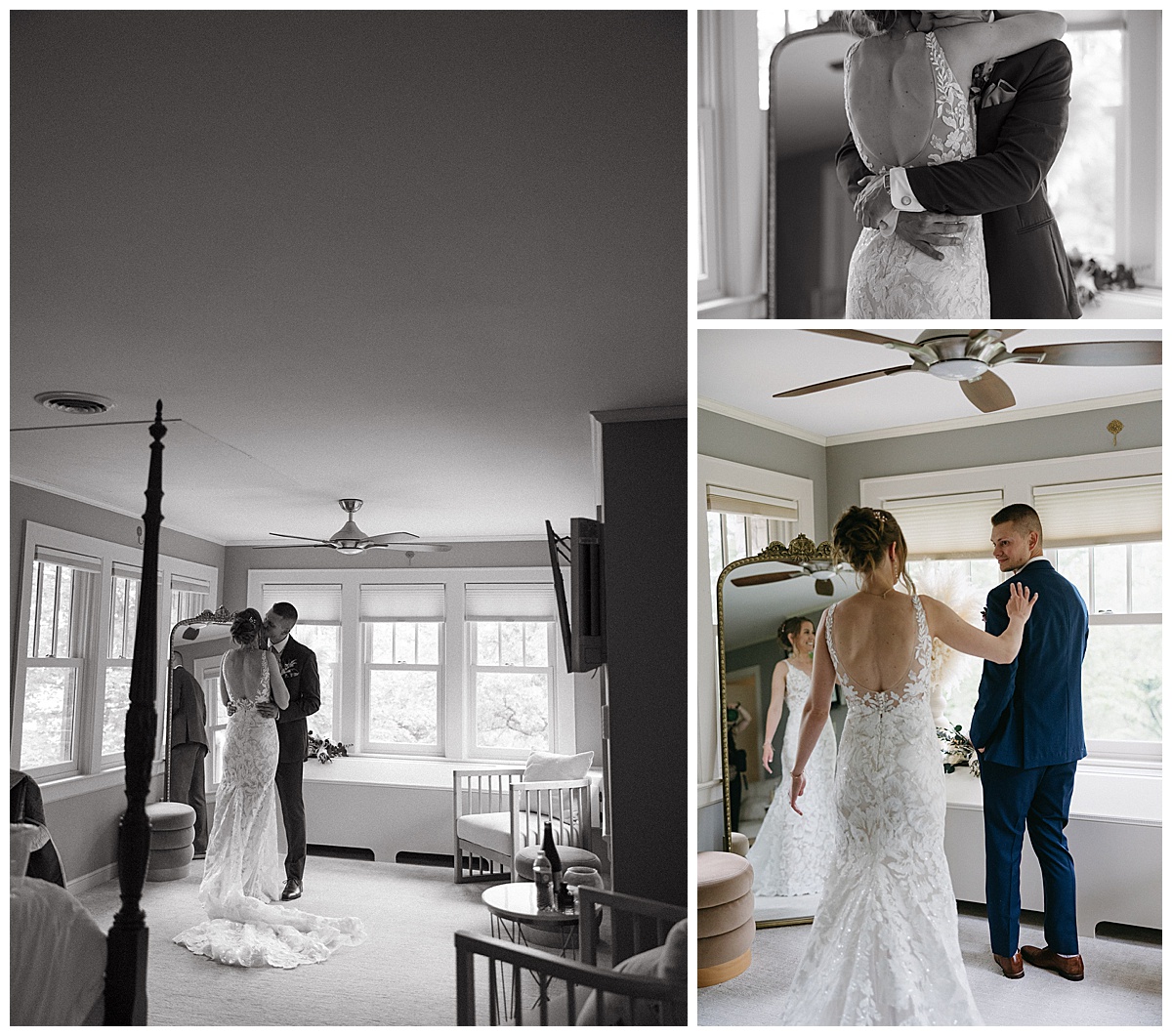 The bridal suite at the Hilltop House wedding venue is a great space.
