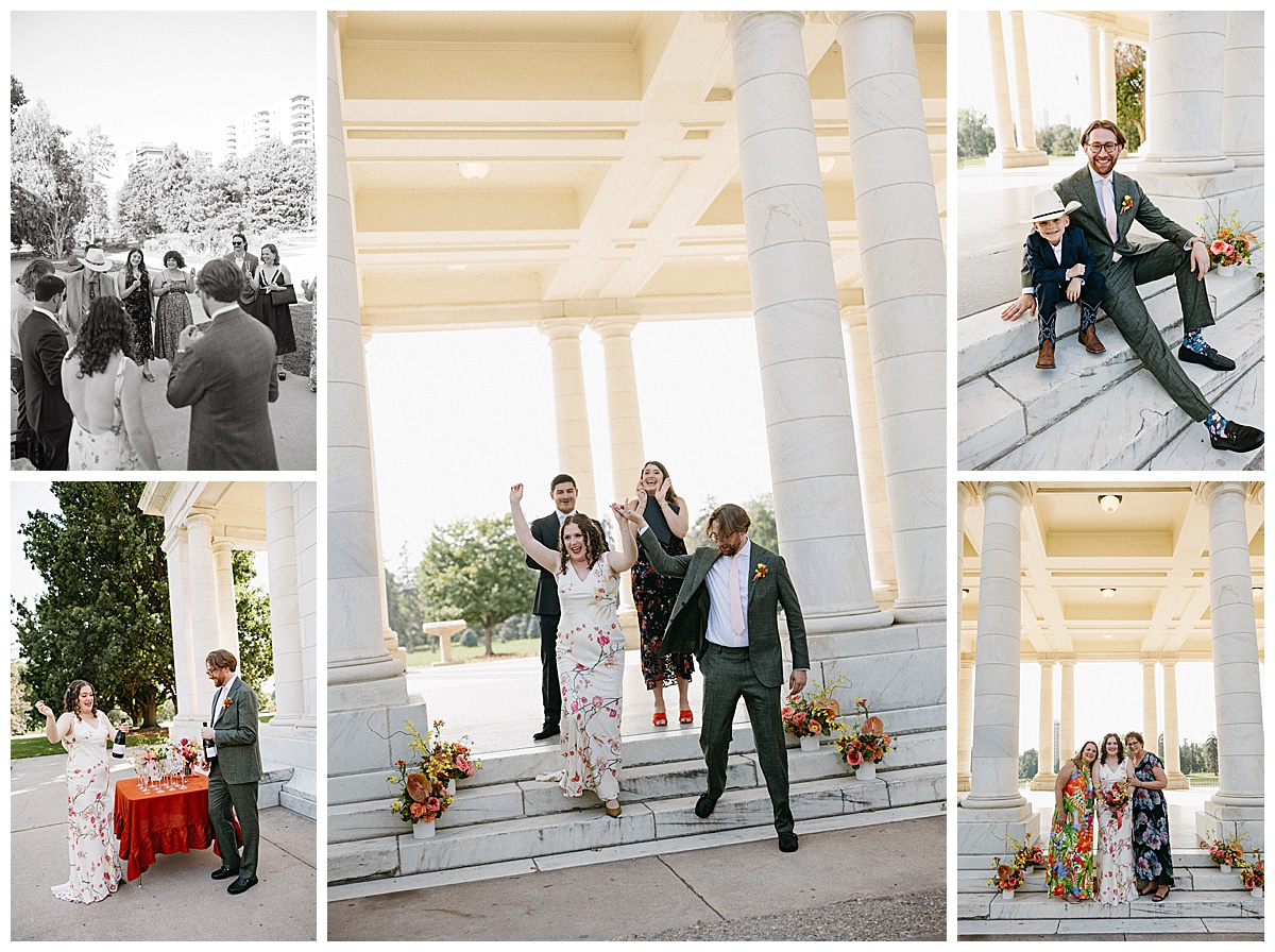 After their Cheesman Park wedding, this couple celebrated with champagne.