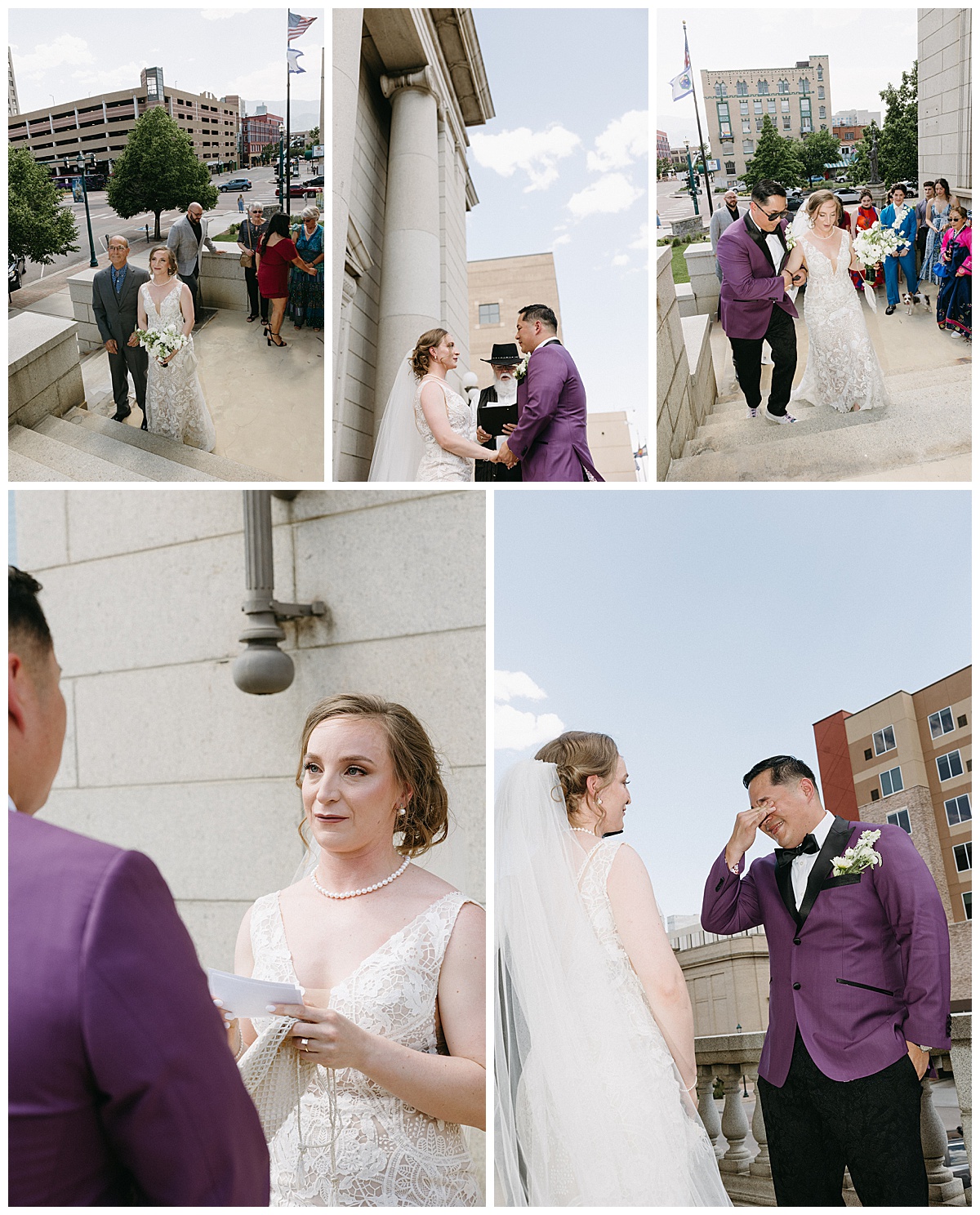 Colorado courthouse elopement with family and friends.