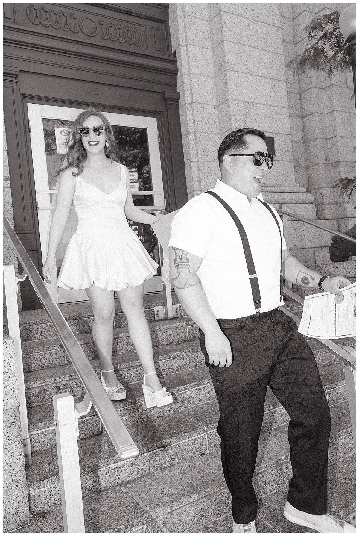Courthouse wedding vows outside in Colorado Springs.