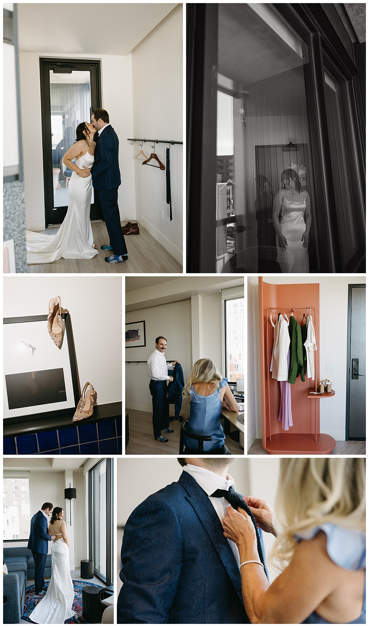 Minimalist getting ready photos at Catbird Hotel, a popular Denver wedding event space
