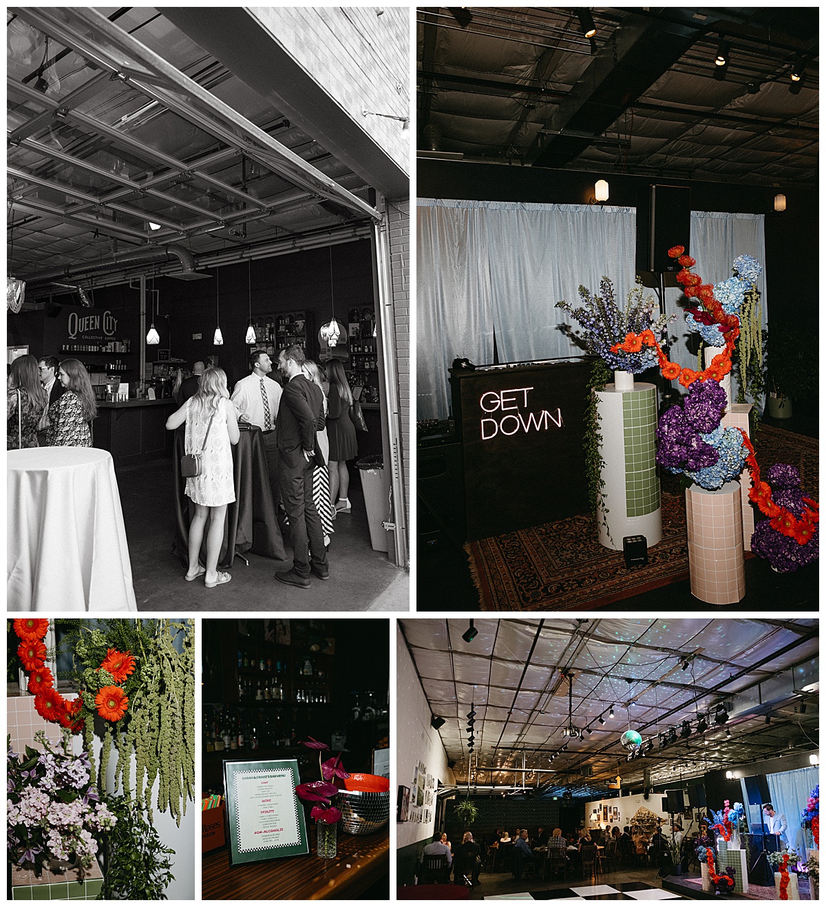 Wide view of the modern interior space during a Town Hall Collaborative reception in Denver.
