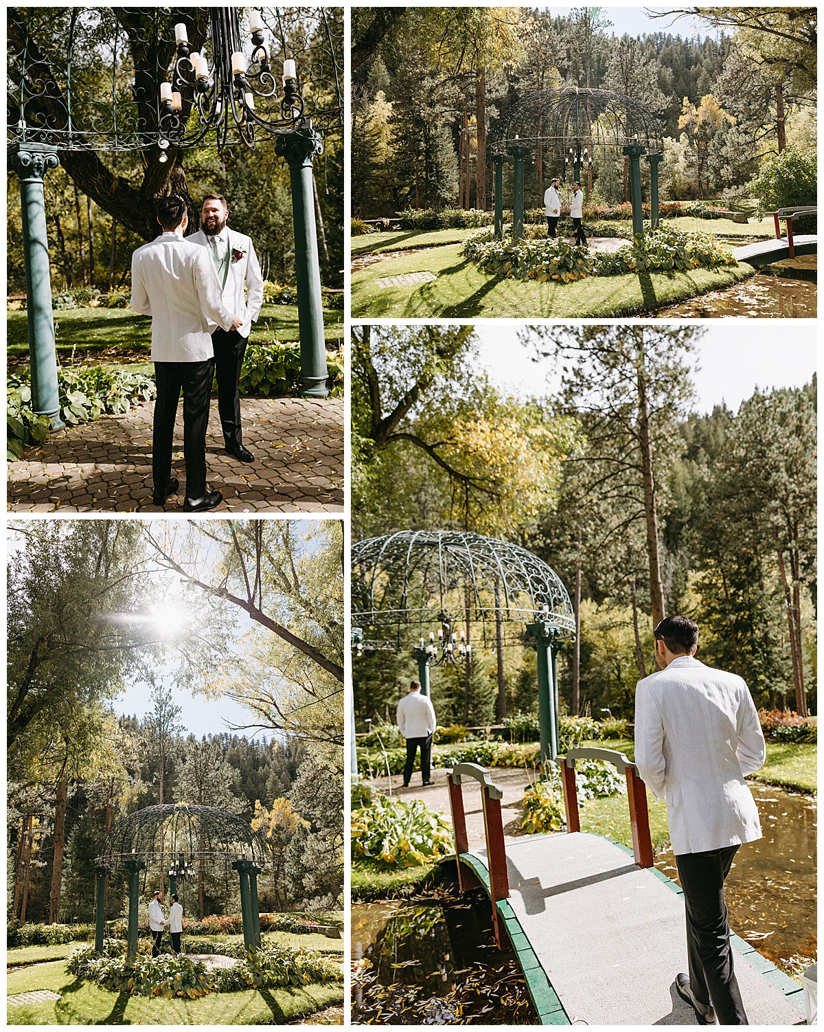 Chris and Jordan sharing a first look during their Dunafon Castle wedding