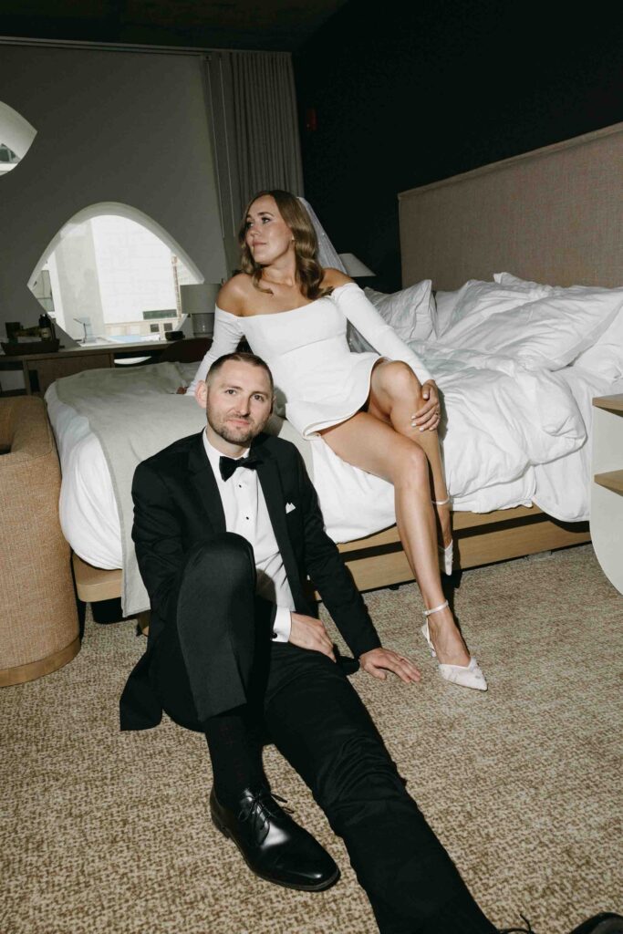 A couple stays in the Populus Denver after their self-solemnization ceremony. 